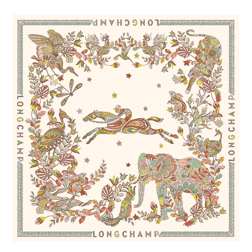 Resim Foret Longchamp Ipek Eşarp 90