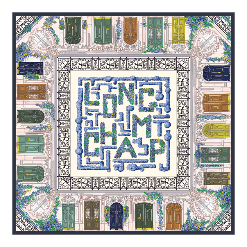 Resim Jardin Parisien İpek şal 90