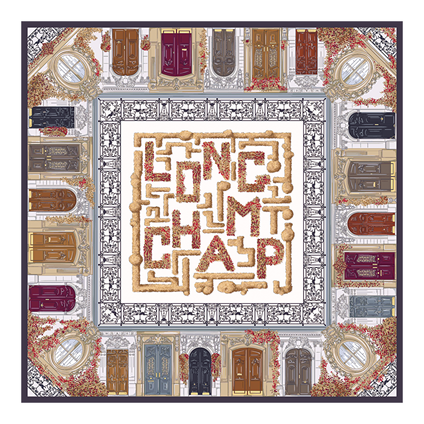 Resim Jardin Parisien İpek şal 90